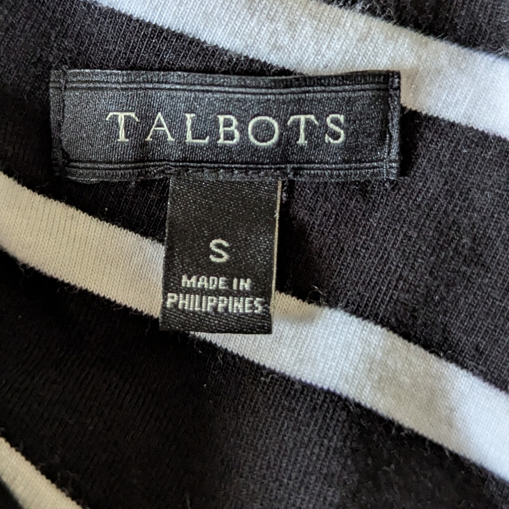 Talbots Womens Small Black White Stripe Chevron Open Back Stretch Maxi Dress 171 - Picture 8 of 13